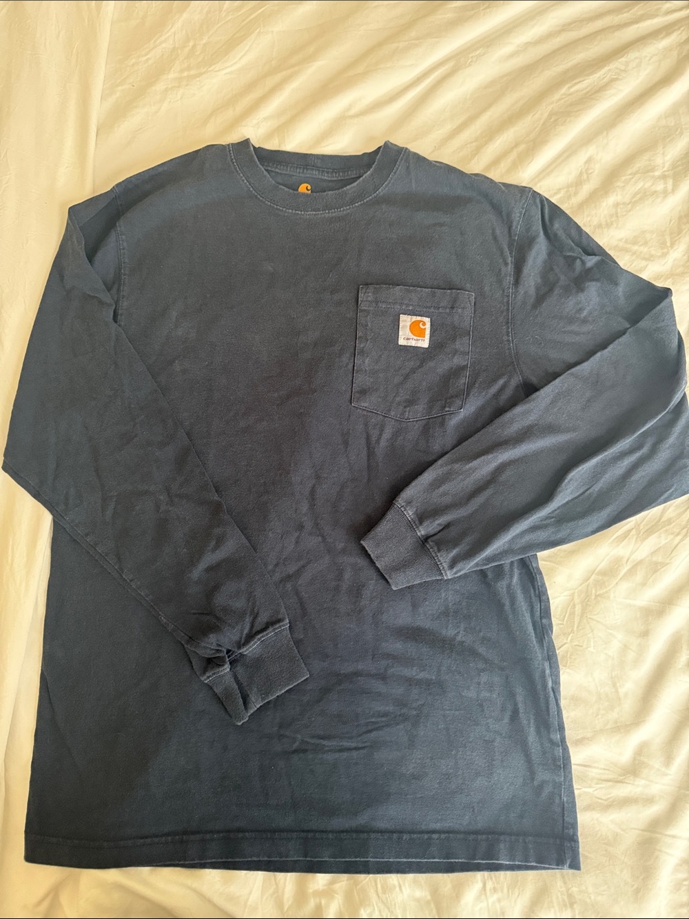 Carhartt Men's Long-Sleeve Pocket Tee - Navy Blue